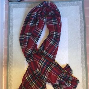 Plaid Red Blanket Scarf